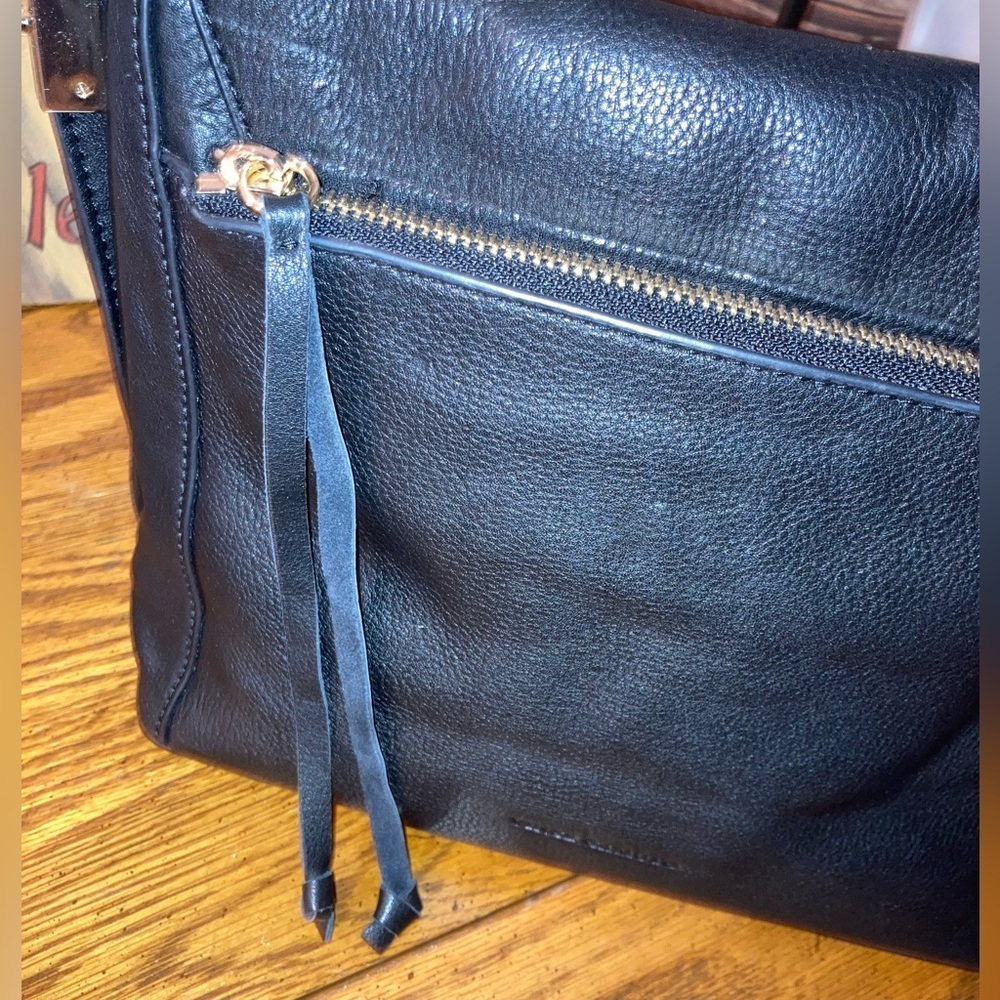 Leather + Snakeskin Shoulder Bag -Black NWOT - Picture 9 of 11